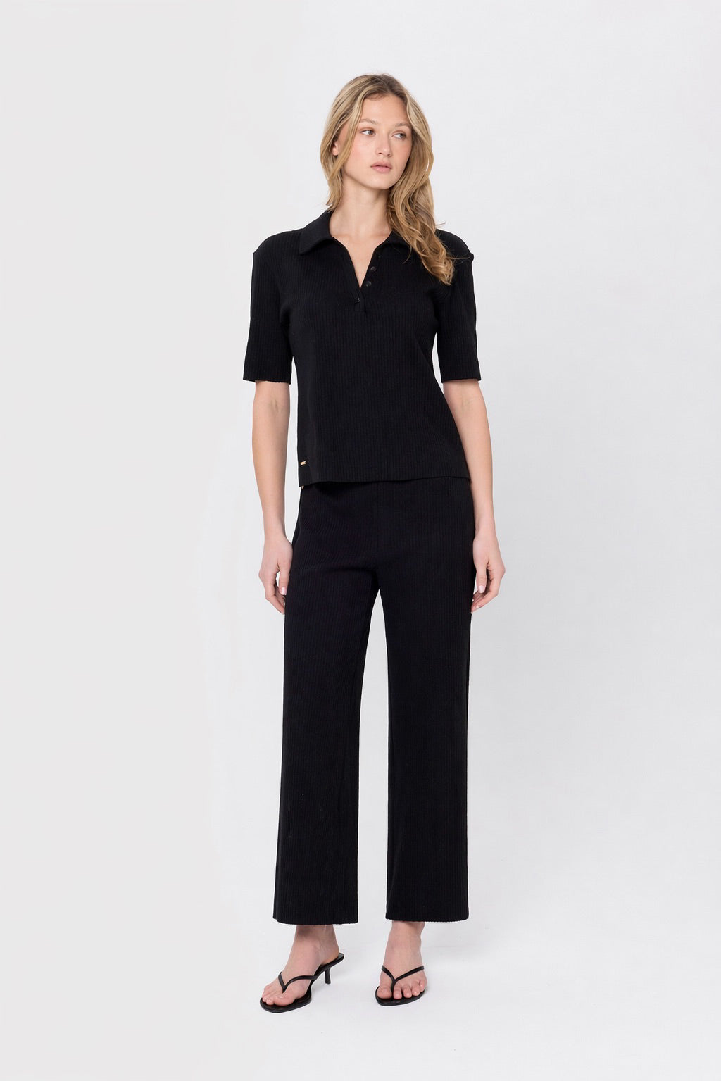 Monaco Polo Top - Black